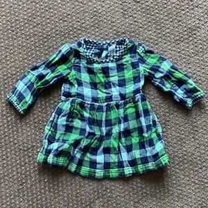 Primary Blue and Green Plaid Dress